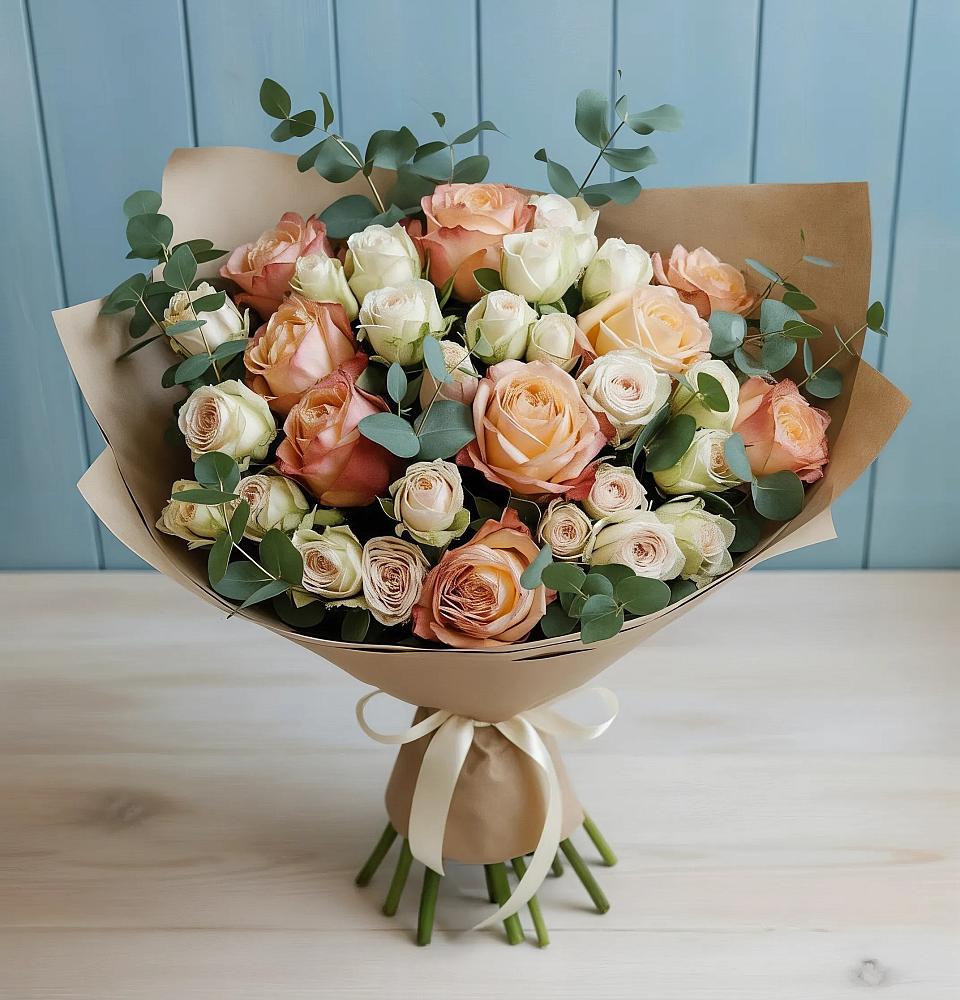 Букет цветов из: Альстромерии и Розы в Ахтубинске