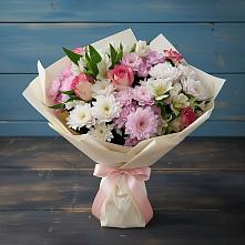 Букет цветов из:  Хризантемы, Альстромерии и Розы в Ахтубинске