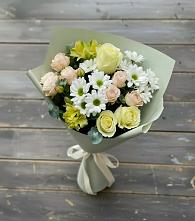 Букет цветов из:  Альстромерии, Розы и Хризантемы в Ахтубинске